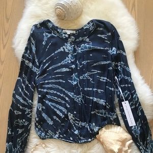 Young Fabulous & Broke NWT Tie Dye Keyhole top